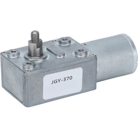 Moteur à engrenages à vis sans fin DC 12V auto-bloquant réversible réducteur avec arbre 8mm JGY-370 90 tr/min (1/3)