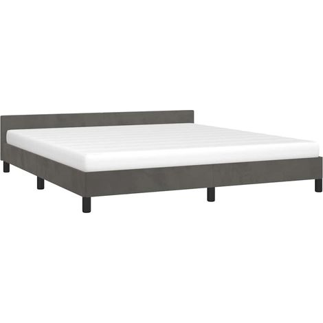 vidaXL Cadre de lit sans matelas gris foncé 160x200 cm velours (1/5)