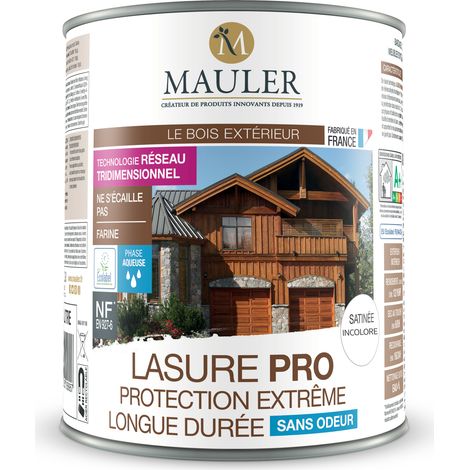 MAULER - Lasure Incolore - 1L - satiné - Qualité professionnelle, ne pèle pas, ne s'écaille pas