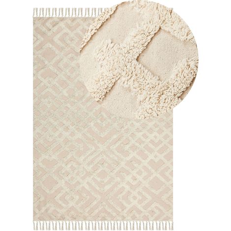 Teppich ARDAHAN Beige 140 x 200 cm Baumwolle (1/5)