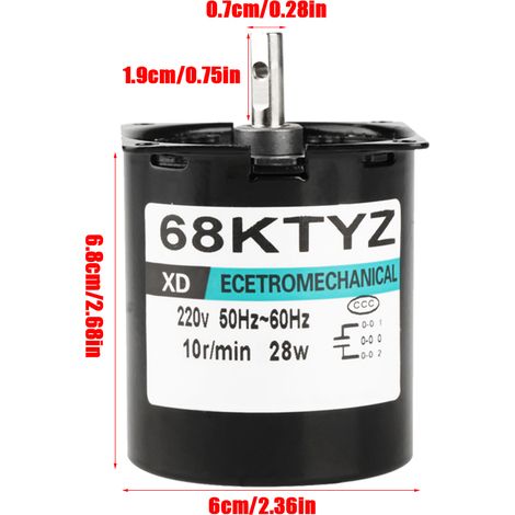AC220V 28W Miniatur-Permanentmagnet-Synchronmotor, Rechts-/Linkslauf (10 U/min) (1/5)