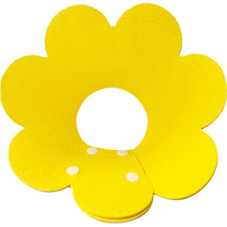 Set di 2 collari di recupero a forma di girasole in feltro morbido per gatti e cani di piccola taglia - Collari post-operatori regolabili (Giallo, intervallo di regolazione 20-24, adatto per 2-6 gatti (1/4)