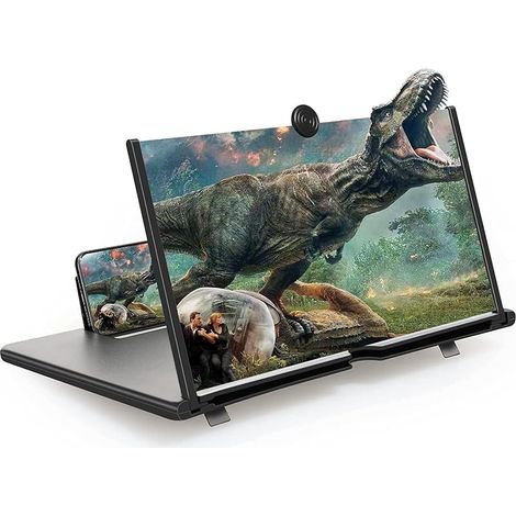 18 '' Loupe Portable Telephone,3D Amplificateur D'écran Support de Téléphone Agrandisseur Ecran pour Téléphone Intelligent Loupe Adapté pour Regarder des Vidéos sur Tous Les Smartphones(Noir) (1/5)