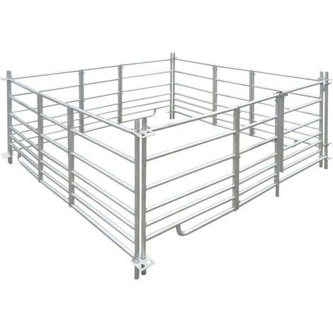 Corral para ovejas de 4 paneles acero galvanizado 183x183x92 cm