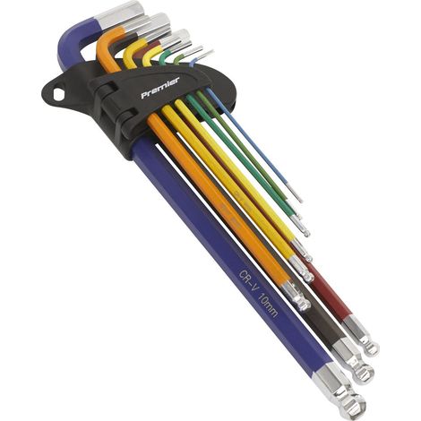 Sealey AK7191B Premier Extra-Long Ball-End Hex Key Set 9pc (1/2)
