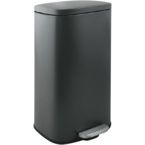 Poubelle à  pédale de cuisine grande capacité Acier AKIRA 50L Gris mat Spirella