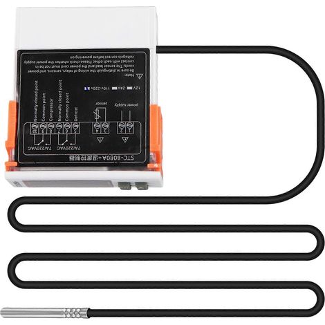STC-8080A+ Digitalthermostat mit Temperaturregler, automatischem Abtau-Timer und spezieller Sonde für Kühlschränke. (1/5)