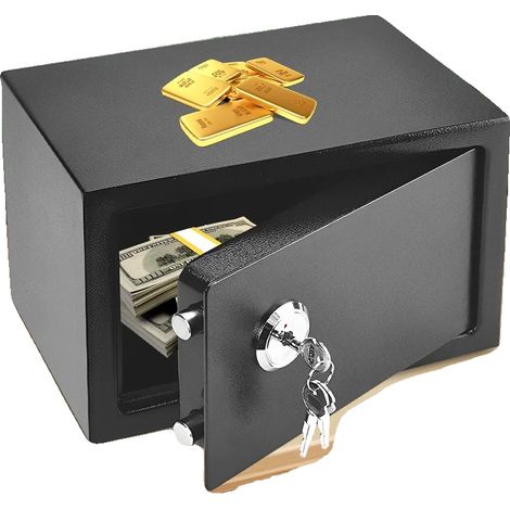 Sicherheitssafe, abschließbares Design, großzügige Kapazität, schwarz (1/2)
