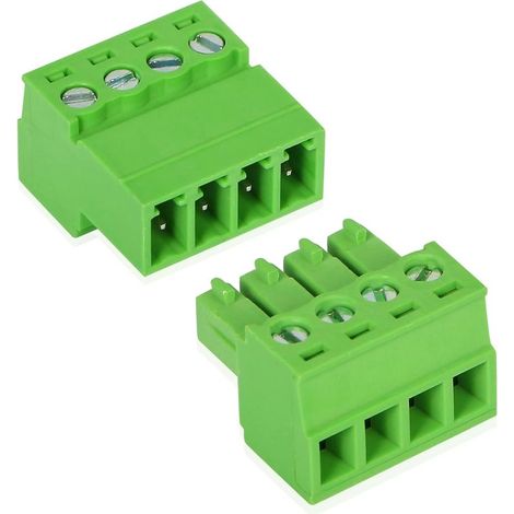 Bornier Vis 4 Ples 3.81mm - Lot de 5 - PA66 Vert - 300V 8A - Pour PCB et Automatisation (1/5)