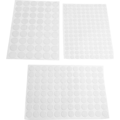 Capuchon De Vis Auto-Adhésif - Pour Meubles - Diamètres 12 mm 15 mm 21 mm - Blanc - Lot De 172 Pièces (1/5)