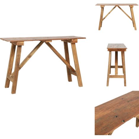 Table console 130x40x80 cm bois de récupération mélangé - Table Basse - Table D'appoint - Meubles Rustiques - Mobilier Vintage - Table Console Bois (1/5)