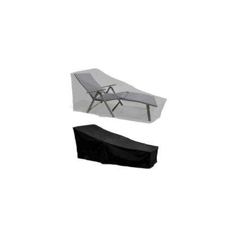Funda protectora impermeable, cortavientos y resistente a los rayos UV, fabricada en tejido Oxford 210D, ideal para tumbonas y sillas de playa (210 x 75 x 40/80 cm) - Negro - Crezuo (1/4)