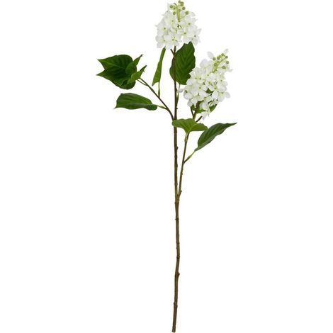 The Natural Garden Collection Lilac - Artificial Flower (Single Stem) - Plastic - L30 x W30 x H75 cm - White