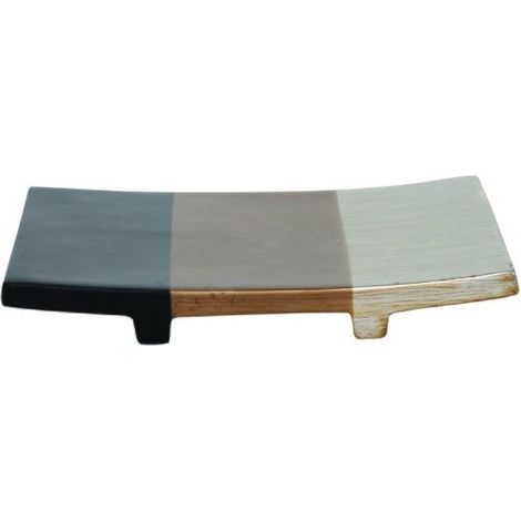 Jabonera de poliresina BAMAKO Negro Beige Marrón MSV (1/2)