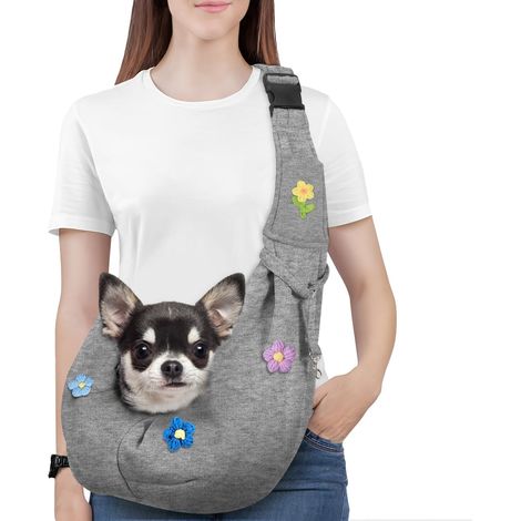 1 Sac Bandoulière Chien Chat, Polyester Doux, Sangle Réglable Large, Ouverture Boutons-pression, Voyage Extérieur