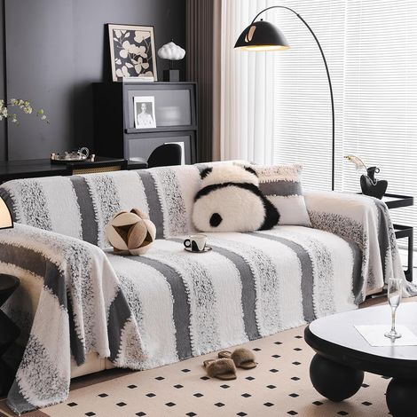 Housse de Canapé Chenille Réversible  Protection Douce et Durable pour Canapés 1 à 4 Places, Causeuse et Futon, Design Moderne (1/5)