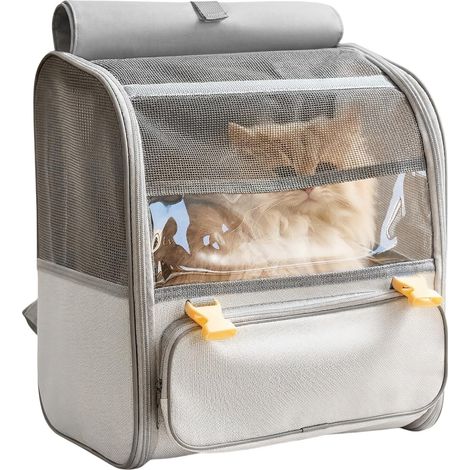 Sac à dos de transport pour chat et petit chien - Respirant et pliable pour voyage et randonnée (1/5)