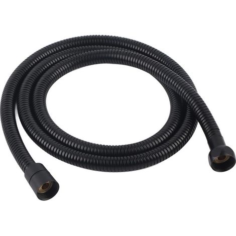 Flexible Douche Acier Inoxydable Noir 59 Pouces Long avec Raccord G1/2 (1/5)