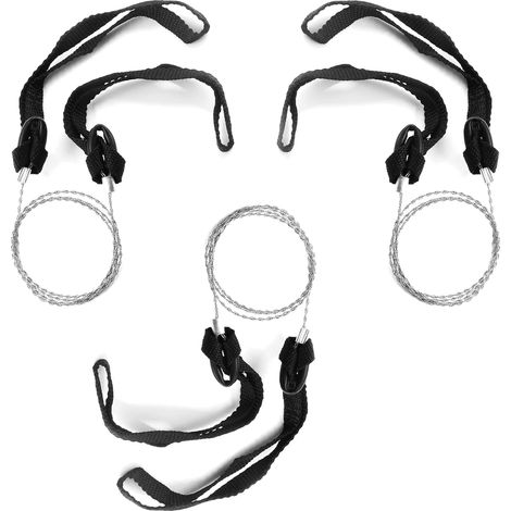 Kit d'urgence 3 pièces : scie à fil en acier inoxydable, mini corde de camping et de randonnée, scie à chaîne de voyage pour la coupe du bois (1/5)