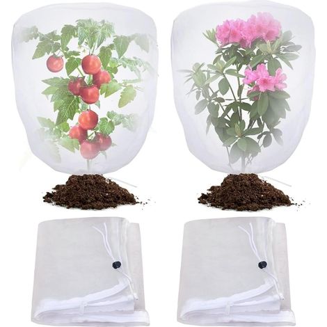 Lot de 2 Filet de Protection pour Arbre Fruitier 1x1m, Filet Anti Oiseaux Insectes Protection Arbre avec Fermeture éclair et Cordon, Respirant Fin Filets pour Jardin pour Arbres Fruitiers (1/5)