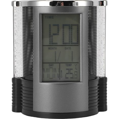 Stylo Horloge Électronique Multifonction Lumière Colorée Calendrier Bureau Organisateur Maillage (1/5)