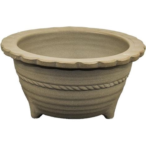 Vaso per bonsai Giapponese Morrisan rotondo in gres 12,5x12,5x6 cm - B04-12a (1/4)