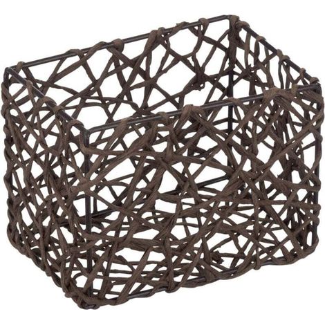 Geschwungener Badezimmerkorb, Aufbewahrung im Badezimmer, Zellulose, 15 x 11 x 10,5 cm, braun (1/4)