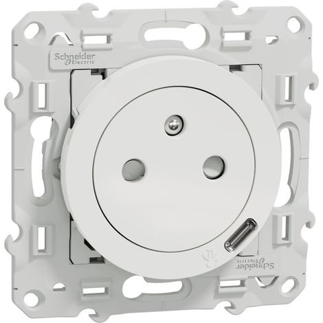 Odace - versenkbare Steckdose + USB C 10,5W - weiß - SCHNEIDER ELECTRIC - S520089 (1/2)