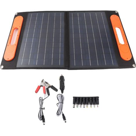 Kit panneau solaire portable 60 W 18 V, chargeur solaire pliable monocristallin à double port USB avec support de fixation pour le camping en plein air (1/5)
