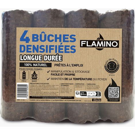 4 bûches densifiées longue durée