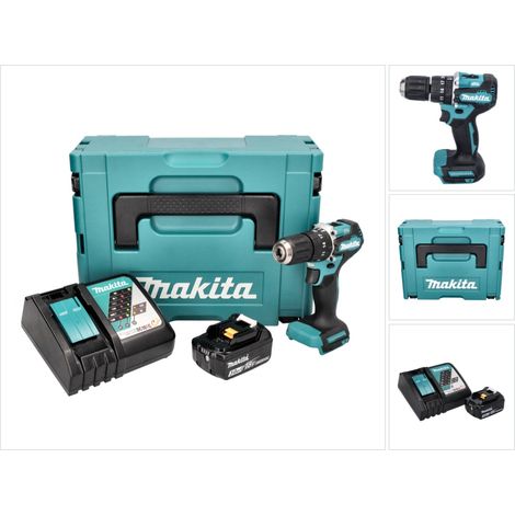 Makita DHP 487 RF1J Perceuse-visseuse à percussion sans fil 18 V 40 Nm Brushless + 1x Batterie 3,0 Ah + Chargeur + Makpac (1/5)