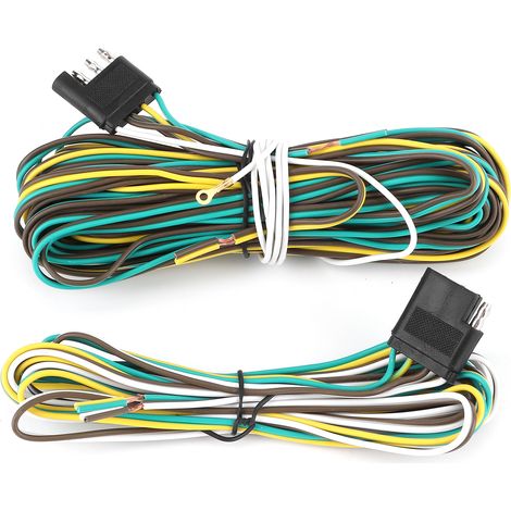 Kit di prolunga per cablaggio del rimorchio da 36 piedi (8,5 + 2,4 m) con 4 fili, 4 connettori piatti e 4 pin, con spina maschio-femmina. (1/5)