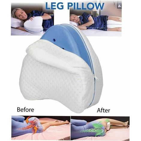 COUSSIN ORTHOPÉDIQUE EN MOUSSE À MÉMOIRE DE FORME POUR LES JAMBES, SOUTIEN DES GENOUX ET DU DOS, LAVABLE (1/3)