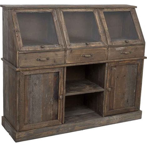 Aparador de madera marrón 122x37x103h cm