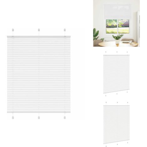 Store plissé blanc 105x100cm largeur du tissu 104,4cm polyester - Store Plissé - Stores Plissés - Store Plissé De Fenêtre - Plisse Aveugle (1/5)