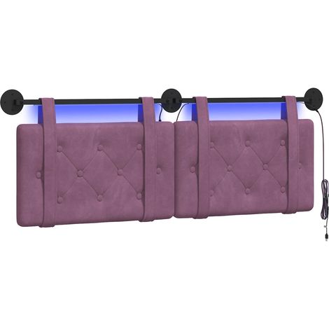 Maison Exclusive - Hängendes Kopfteil Mit LED Licht Lila Samt (1/5)