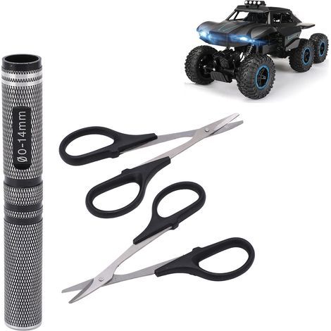 Kit di punzoni curvi universali da 0-14 mm per auto RC e droni, accessori per punzonatura di colore nero. (1/5)