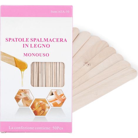50 bâtonnets jetables en bois pour épilation à la cire, spatules applicatrices de cire dépilatoire, lot de 50 pièces (1/5)