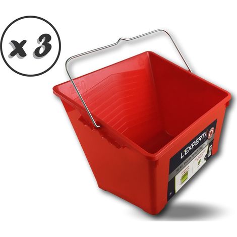 Seau peinture expert 250 rouge asymétrique plan incliné - Lot de 3 - Seau 8 litres (1/5)