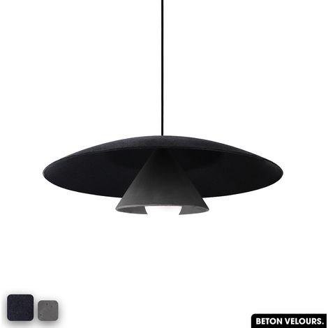 Lampe de suspension en béton velours - OLEMI VELVET CONCRETE ANTHRACITE (1/3)