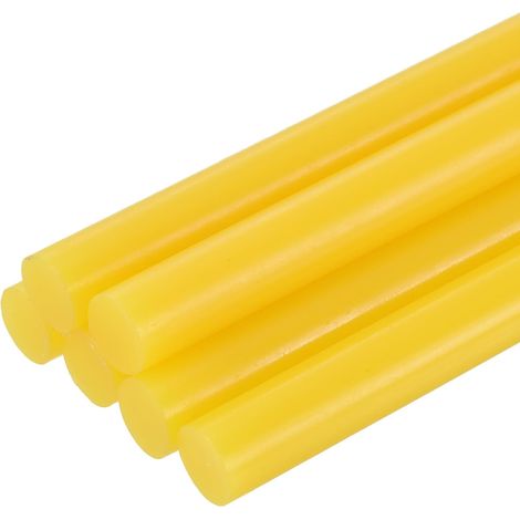 6 Pièces Bâtons de Colle Chaude pour Pistolet, 11mm x 200mm Recharge Universelle pour Pistolet à Colle pour Bricolage, Artisanat, Réparations, Loisirs Créatifs, Décoration, Jaune (1/5)