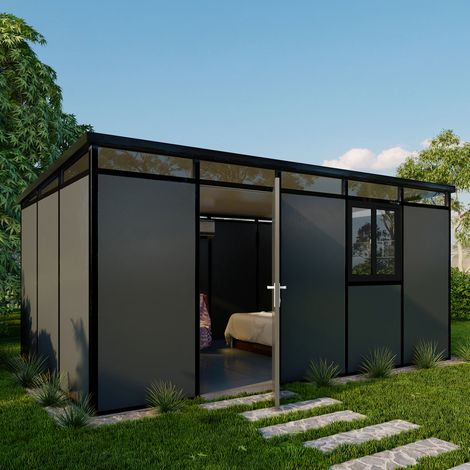 Caseta de Jardín Sucre, Suelo Antideslizante, con Lucernario, Modular y Componible, Techo 1 Pendiente Hecho en Italia, Techo de Plástico (1/3)