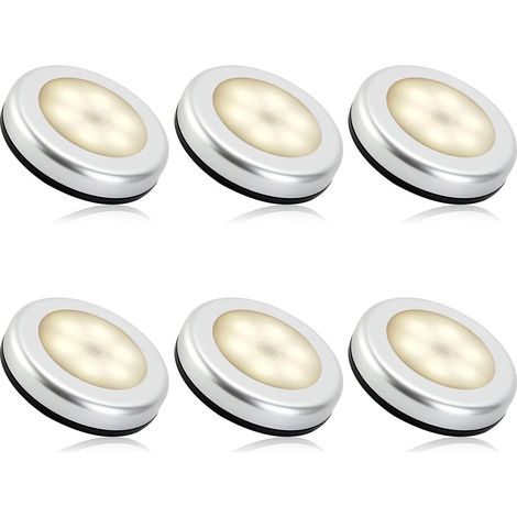 QAZQA Veilleuse detecteur de mouvement intérieur,lampe led detecteur de mouvement pile pour escaliers, Eclairage LED Placard Armoire Couloir chambre enfant Auto ON / OFF 3M Adhésif (6pcs, blanche chau