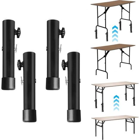 Set di 4 gambe per tavolo regolabili in metallo, prolunghe da 20 cm per gambe di tavolo curve o dritte, complete di accessori di montaggio. Gambe in metallo per mobili, tavoli e sedie.