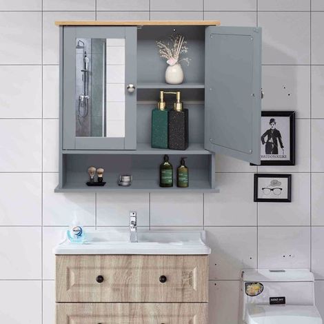 Modern Waterproof MDF Bathroom Wall Cabinet for Toiletries and Cosmetics, Versatile Storage for Home Use