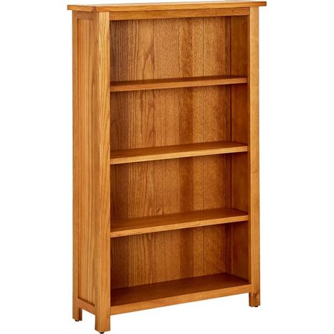 Bookcase  Natural Oak  Solid Oak Wood  Standard  Bookcase vidaXL