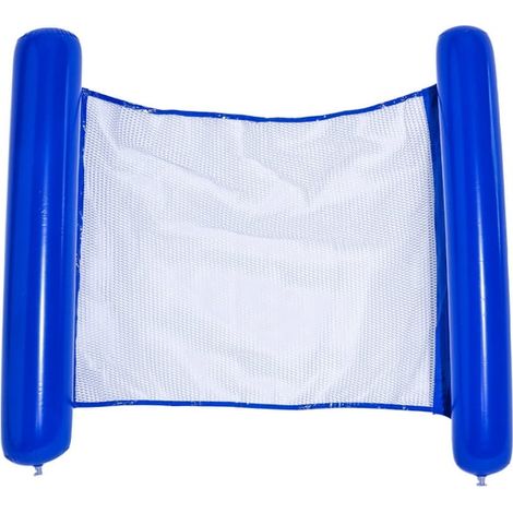 Hamac gonflable double avec dossier inclinable, filet pliable inclus, chaise lounge flottante pour piscine et lac, canapé d'eau portable, 1 pièce, coussin de relaxation antidérapant (1/3)