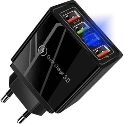 Chargeur mural USB, 4 ports / Fonction intelligente et ultra rapide 3.0 - Universel (1/5)
