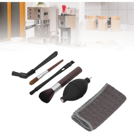 Reinigungsset für Kaffeemaschinen 6-teiliges Set mit Bürste und Tuch Nylon und Holz für die Kaffeemühle (1/5)