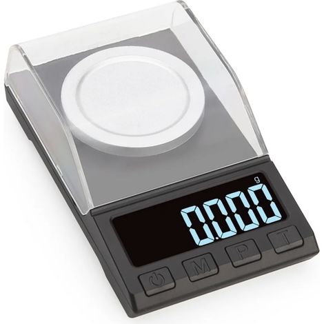 Minibalanza electrónica de alta precisión para pesar joyas, 10 gramos / 0,001 gramos. (1/5)